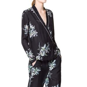 Zara - Floral Pant and Blouse Set